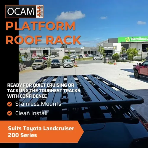 OCAM CMM V1 Aluminium Platform Flat Roof Rack for Toyota Landcruiser 200 Series, 2200 x 1250mm