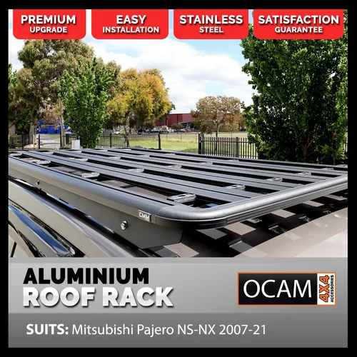 OCAM CMM V1 Aluminium Platform Flat Roof Rack for Mitsubishi Pajero NS-NX 2007-21, 220x125