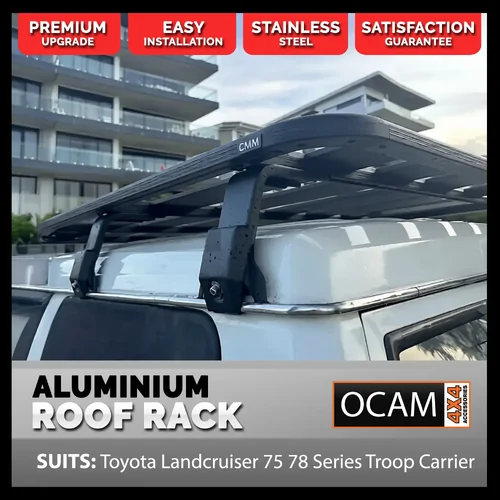 OCAM CMM V1 Aluminium Platform Flat Roof Rack for Toyota Landcruiser 75 78 Series Troop Carrier 2200 x 1450mm