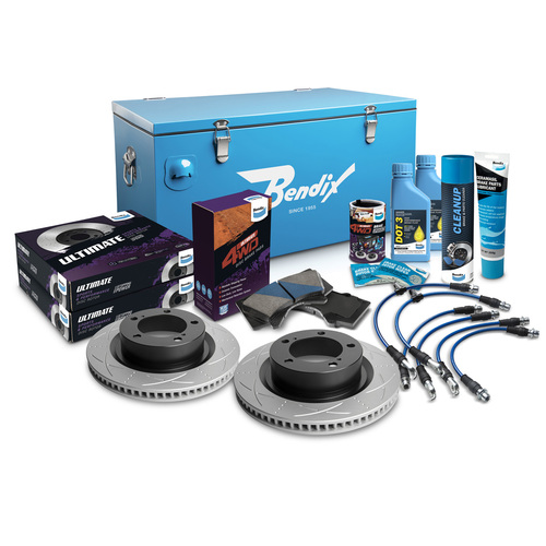 Bendix Ultimate 4WD Brake Upgrade Kit Suits Toyota Landcruiser 200 Series VDJ200 UZJ200 18" Wheel Size 354mm Front Rotor OE Height