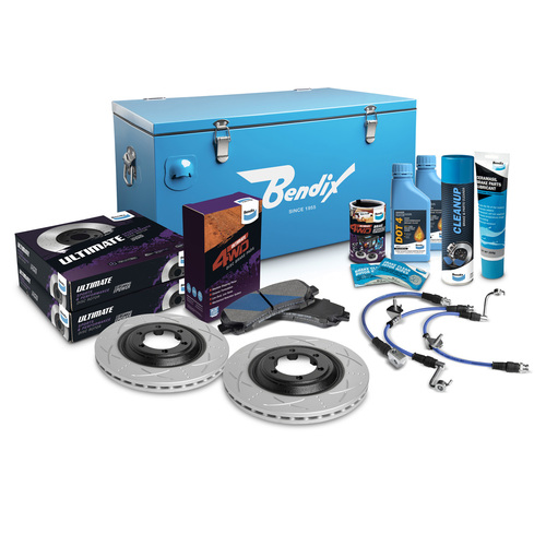 Bendix Ultimate 4WD Brake Upgrade Kit Suits Holden Colorado RG 06/2012-06/2016, Front, Flat (Inboard) Rotor, W/O VSC, Standard Height, U4WD-BUK29