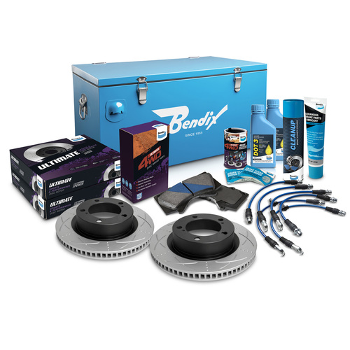 Bendix Ultimate 4WD Brake Upgrade Kit Suits Toyota Landcruiser 200 Series VDJ200 UZJ200 10/2011+ 340mm Front Rotors OE Height