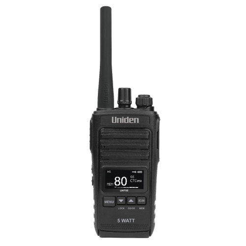Uniden 5 Watt UHF CB Splash Proof Handheld Radio UH755
