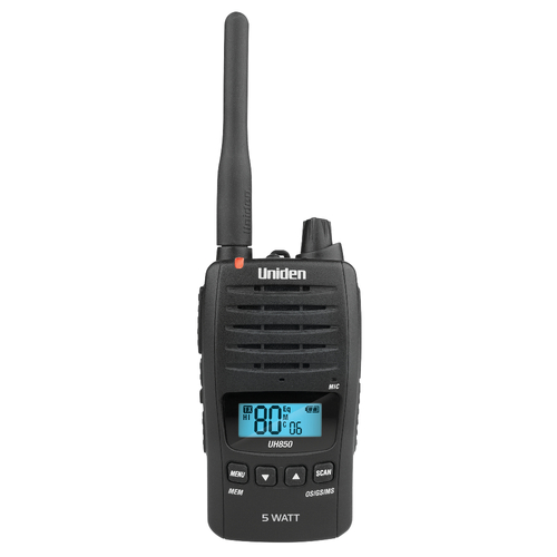Uniden 5 Watt UHF Waterproof CB Handheld Radio w/ 2220mAh Battery UH850
