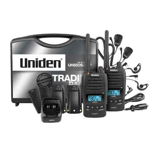 Uniden 5 Watt UHF Waterproof CB Handheld Radio Tradies Pack UH850S-2TP