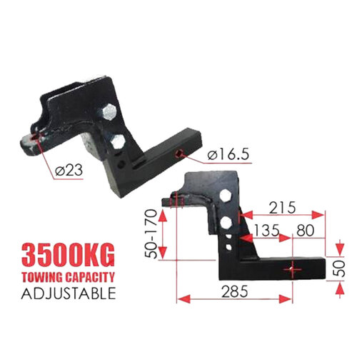 Universal Trailer Hitch Ball Mount 3,500kg Rating