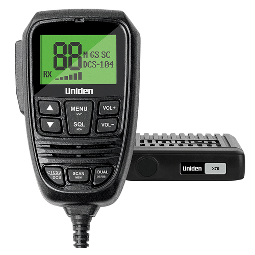 Uniden Mini Compact UHF CB Mobile w/ Remote Speaker MIC & Large LCD Display X76